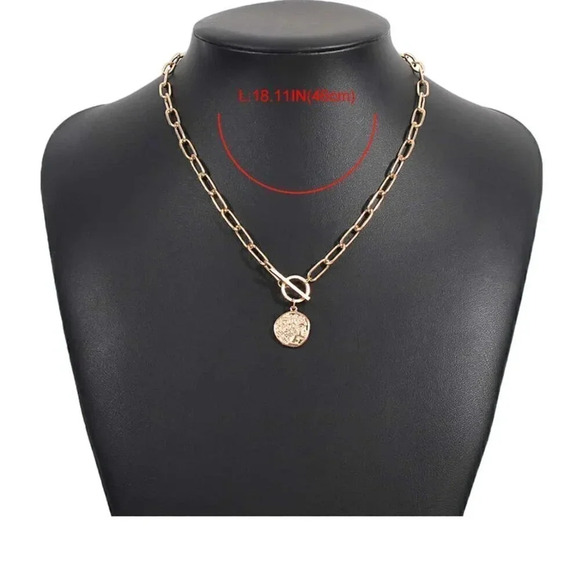 Yellow Gold Women's Round Charm Necklace - Picture 5 of 6